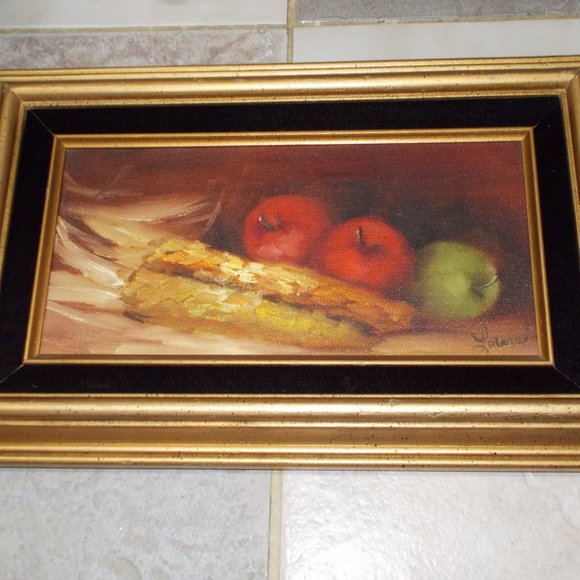 Vintage Fruit Still life oil painting, signed & framed - Picture 3 of 4